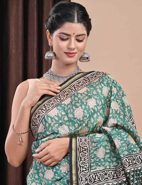 Designer Bagru Print Chanderi Silk Saree (CHSAR29)